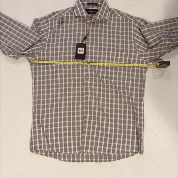 Classic Tan Plaid Button-Down Shirt - Picture 6 of 10